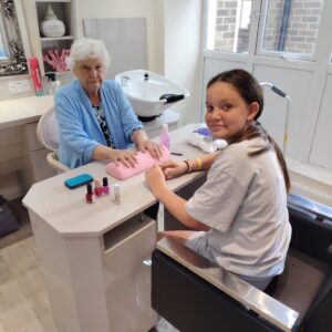 Kingsclere Court Care Home residents enjoy pampering, relaxation, and care, creating happy moments and comfort every single day.