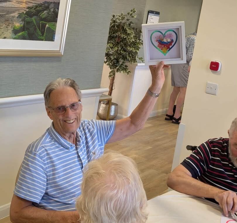 Kingsclere Court arts workshop inspired creativity as residents enjoyed making sea glass pictures and sun catchers in a fun, friendly session.