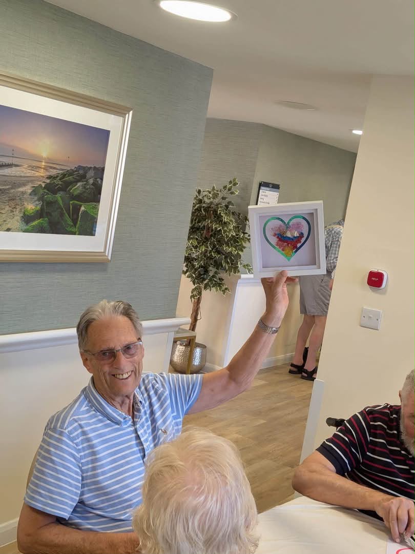 Kingsclere Court arts workshop inspired creativity as residents enjoyed making sea glass pictures and sun catchers in a fun, friendly session.